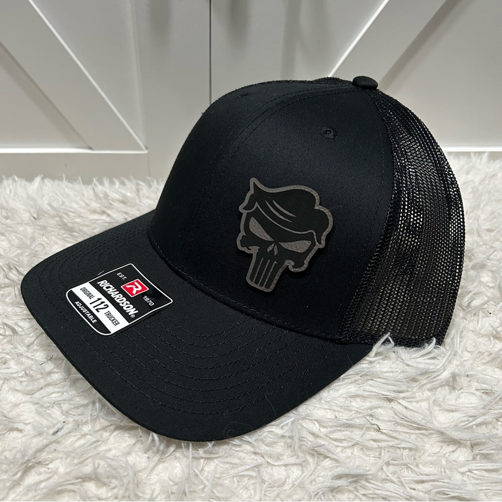 Trump Laser engraved Richardson 112 trucker hat.